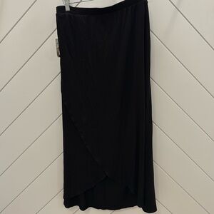 Chicos Black Tulip Hem Knit Maxi Skirt